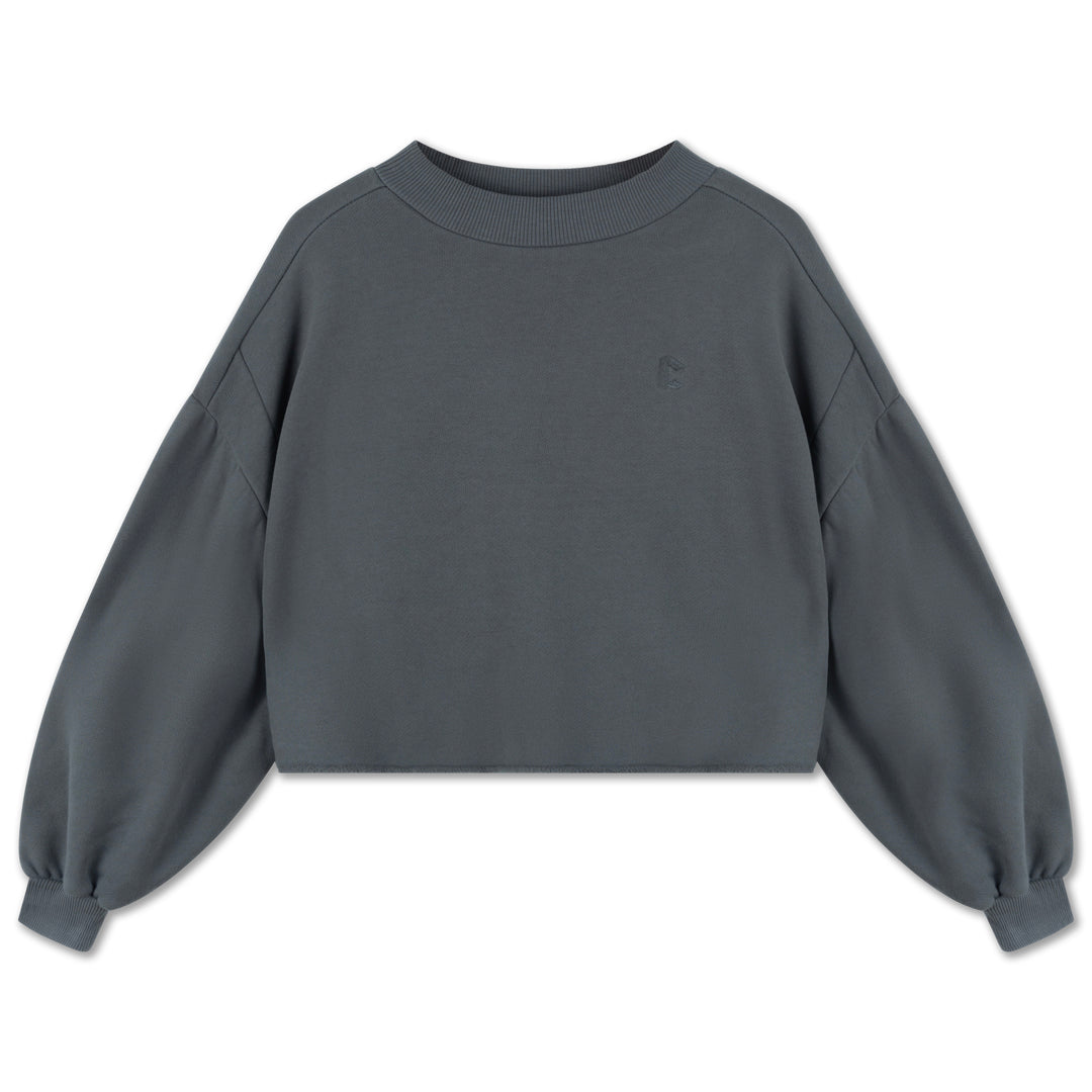 crop heart sweater - charcoal
