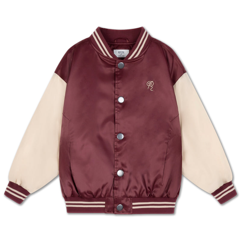 baseball jacket - cherrywood color block
