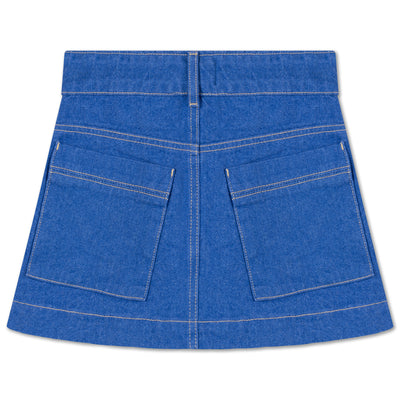 button down skirt - bright blue