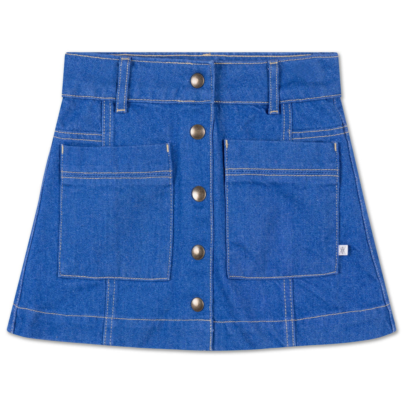 button down skirt - bright blue
