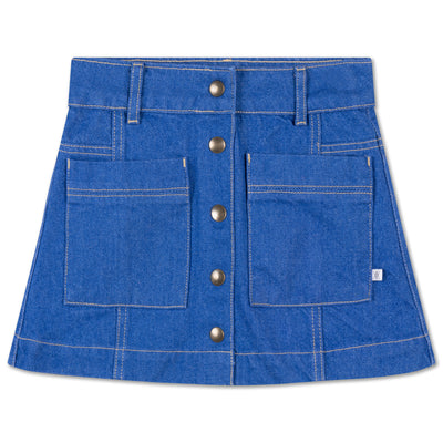 button down skirt - bright blue