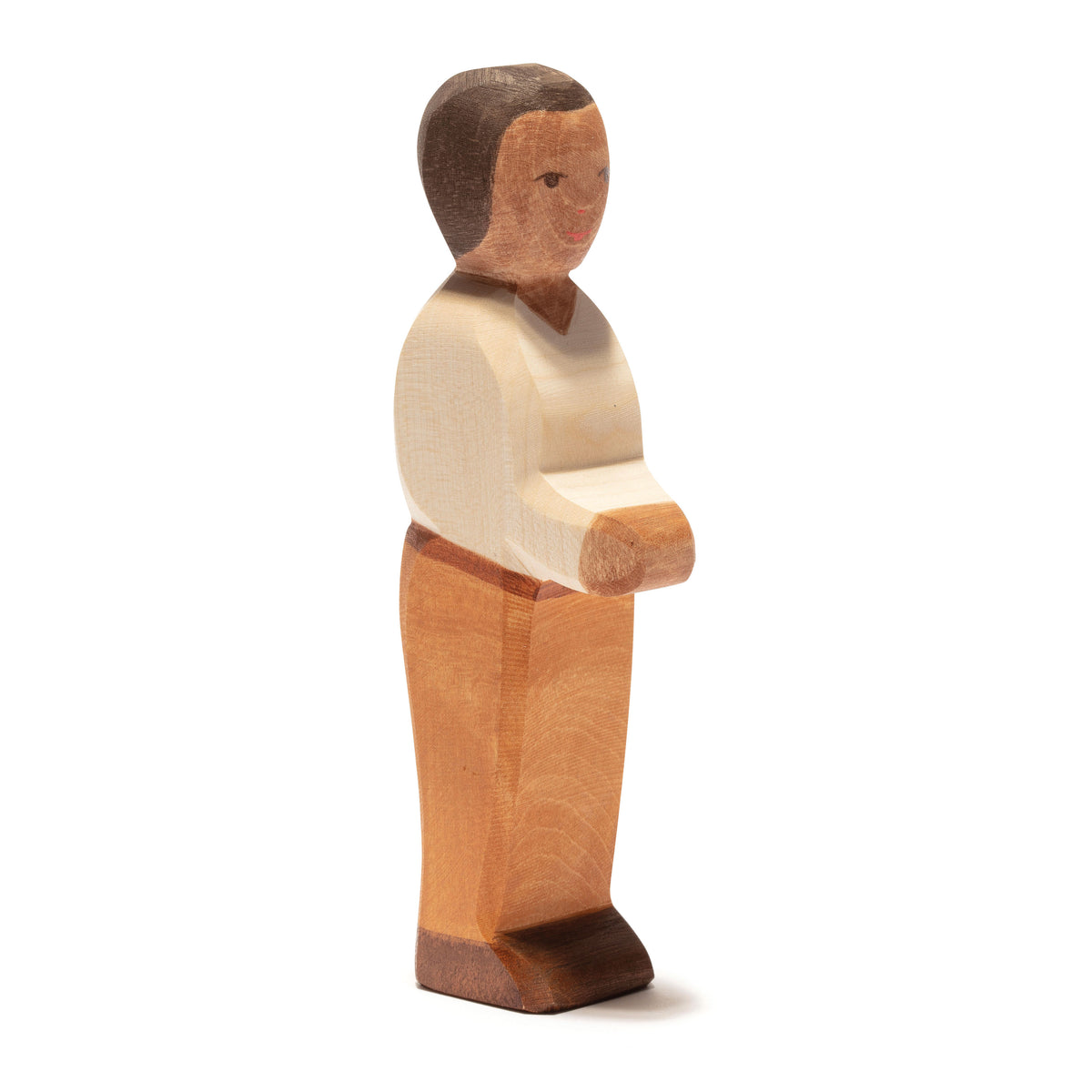 Handcrafted wooden black father figure by Ostheimer, perfect for family-themed imaginative play and storytelling