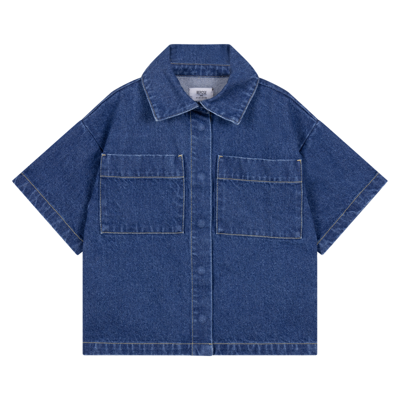 denim shirt - faded mid blue