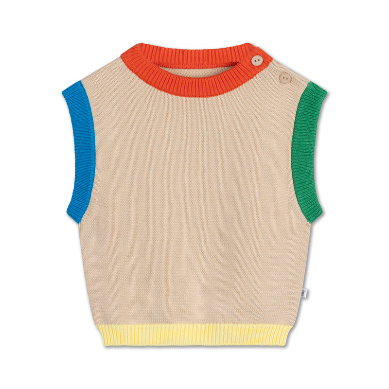 knit spencer - color block
