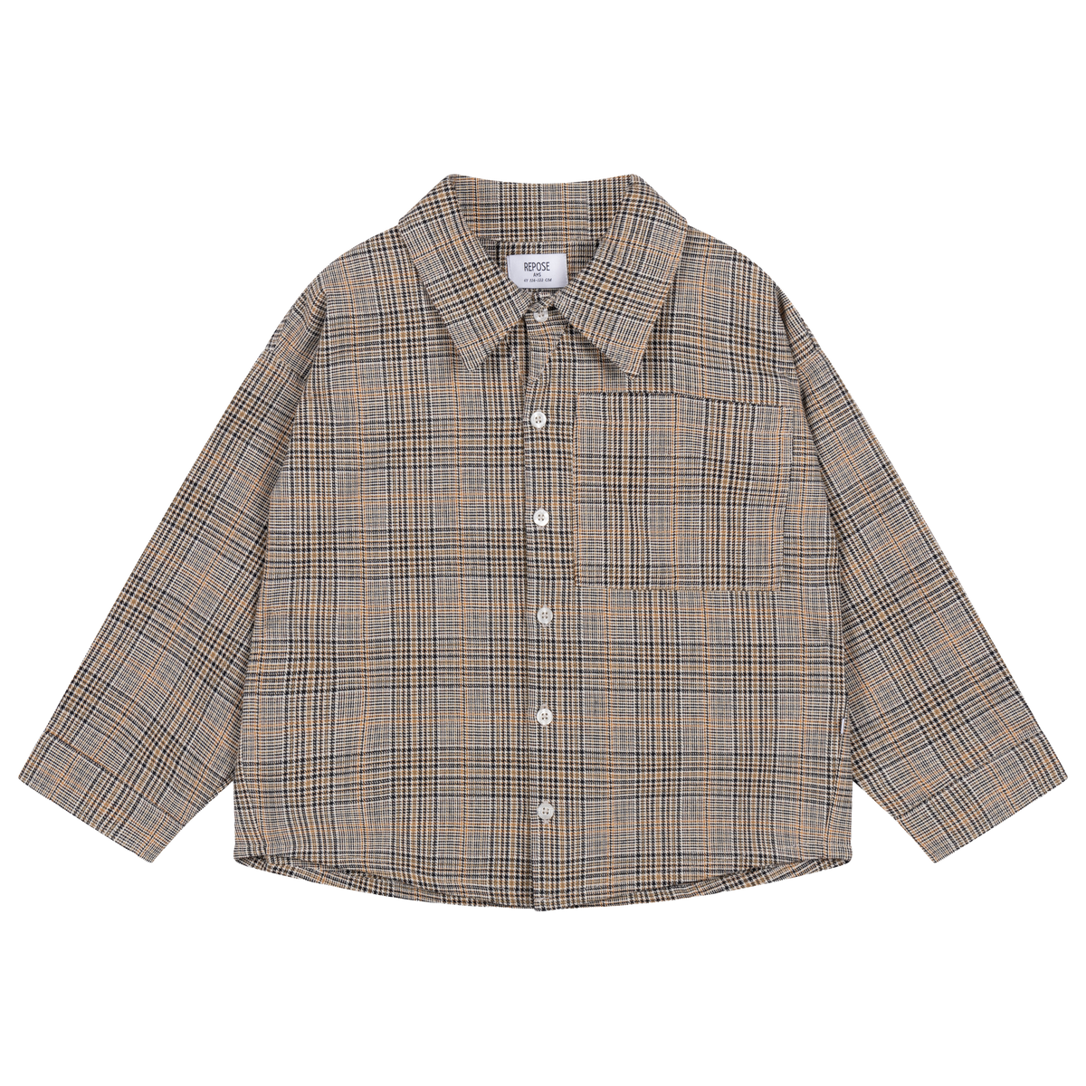 shirt - taupe mini check
