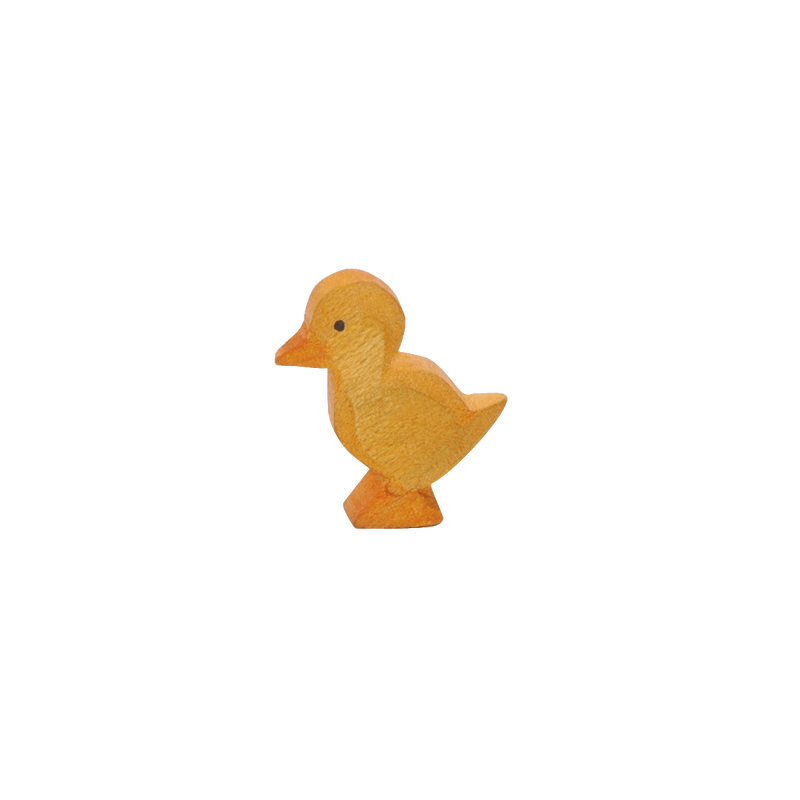 Ostheimer small wooden duckling figure, handcrafted and hand-painted in Germany for imaginative play