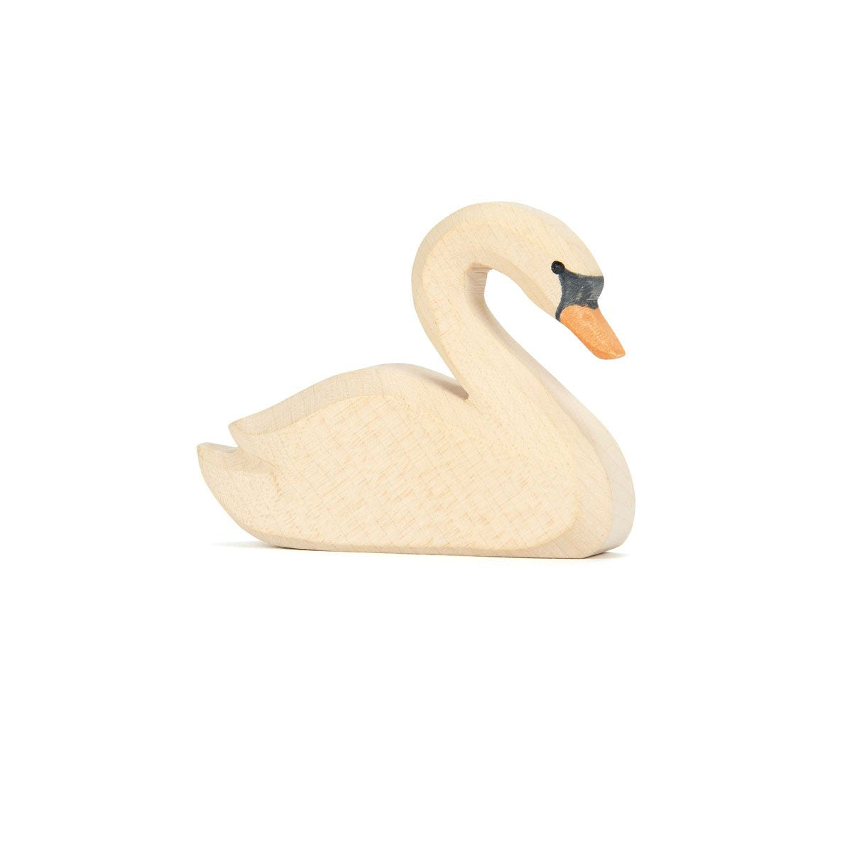 Handmade wooden swan figure with long curved neck – Ostheimer animal toy