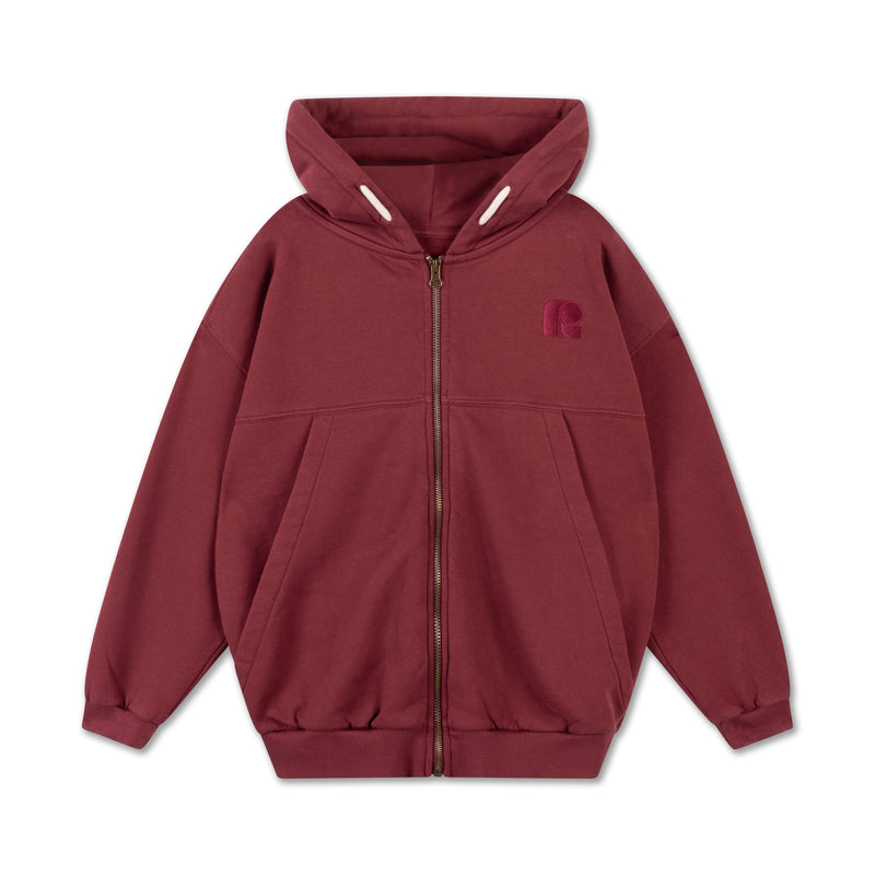 zip hoodie - royal burgundy