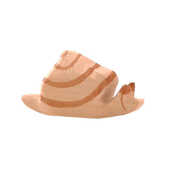 Ostheimer handcrafted wooden snail figure with a beautifully shaped shell, designed for imaginative play. Sustainably made with non-toxic paints and perfect for little hands.