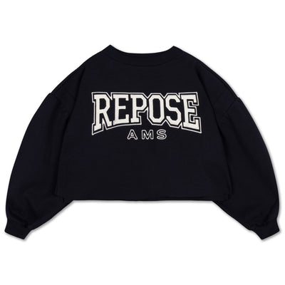 crop heart sweater - graphite night