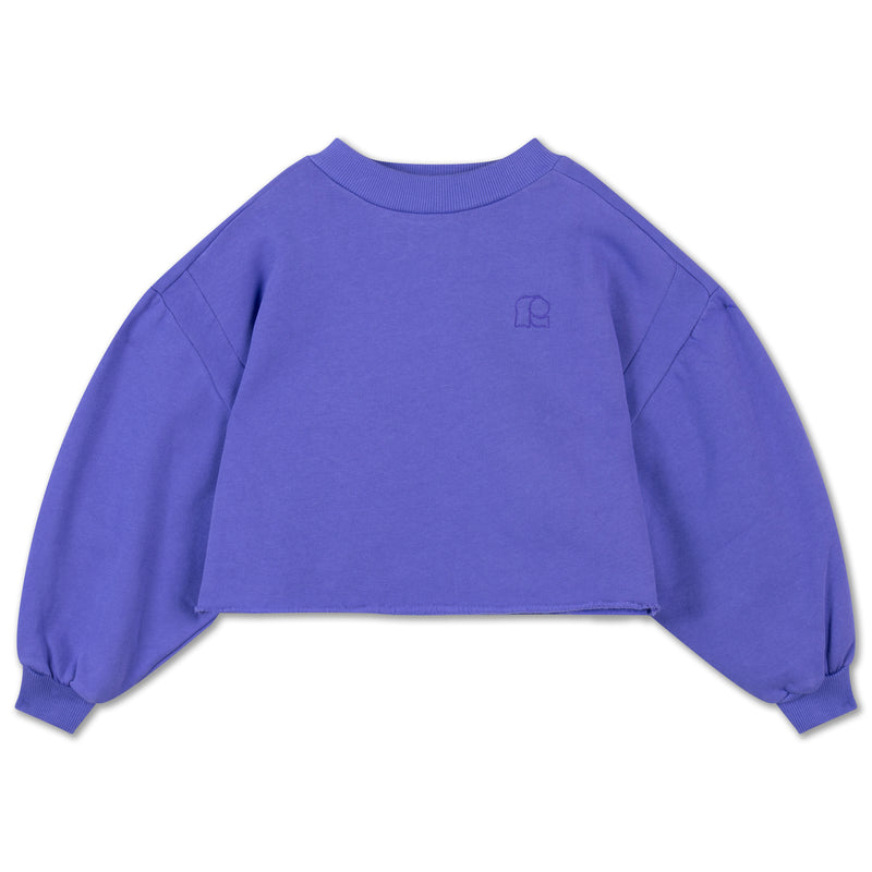 crop heart sweater - royal bloom