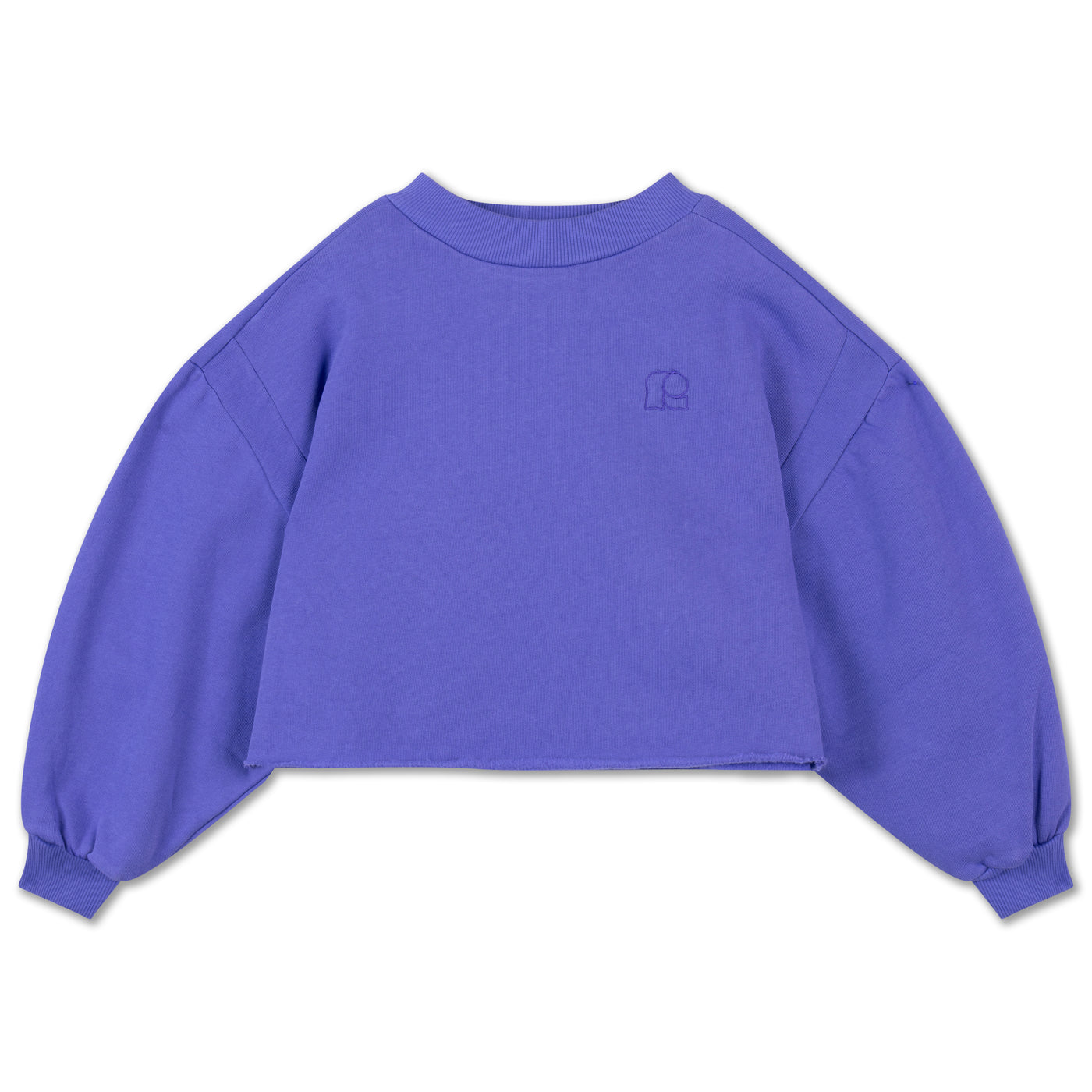 crop heart sweater - royal bloom