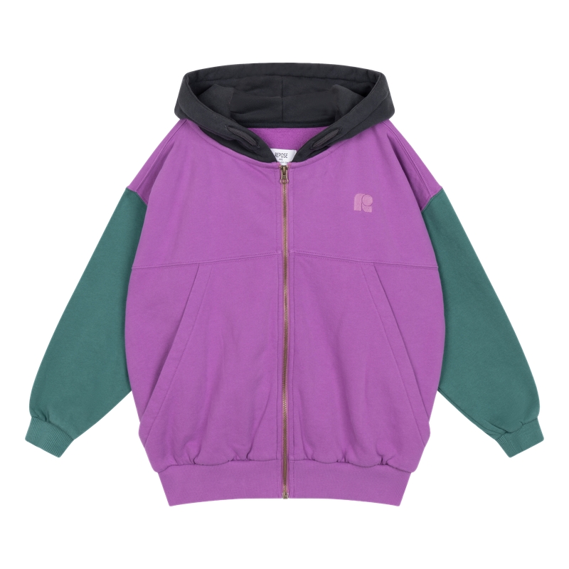 zip hoodie - colour block