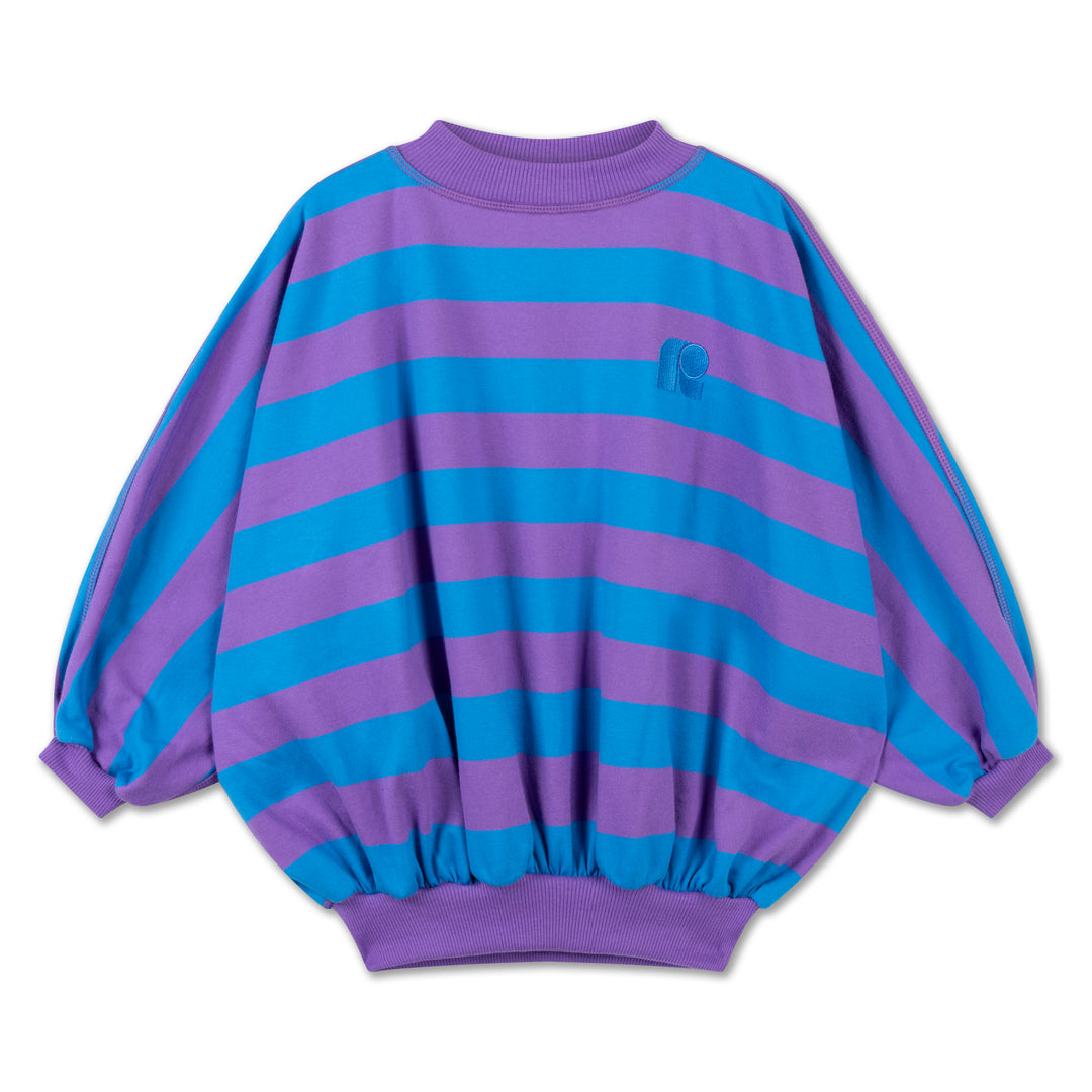 Blue And Magenta Striped Sweater Iris Crop Sweater Cool Pool