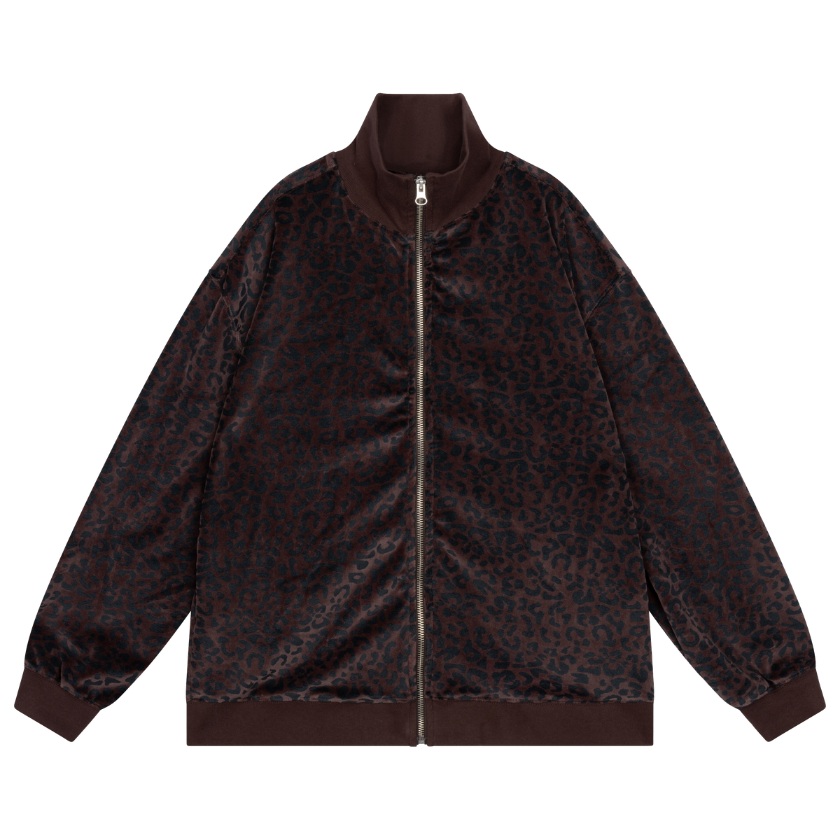 zip up sweater - chocolate leopard