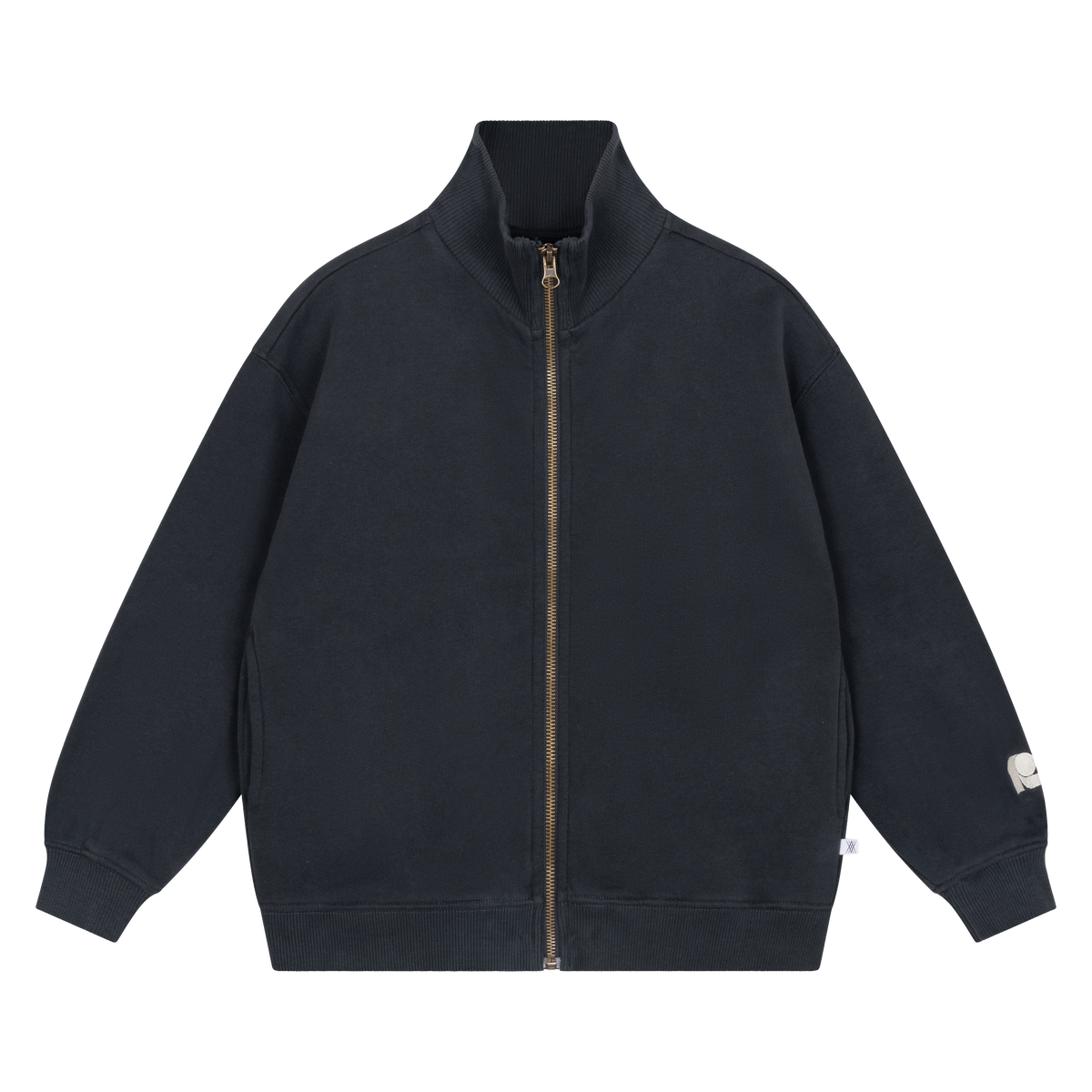 zip up sweater - moonless night black