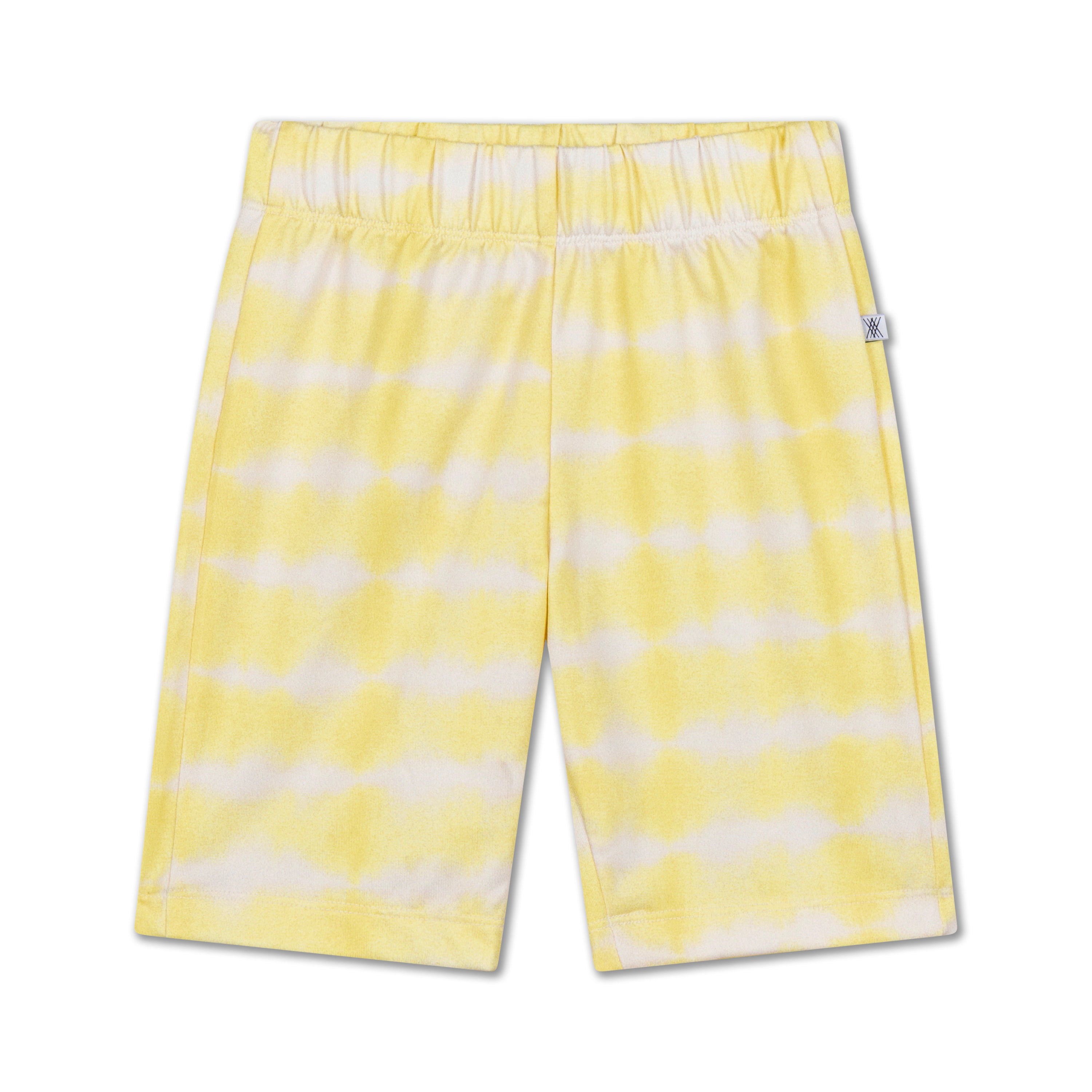 Biker short - fresh yellow tie dye