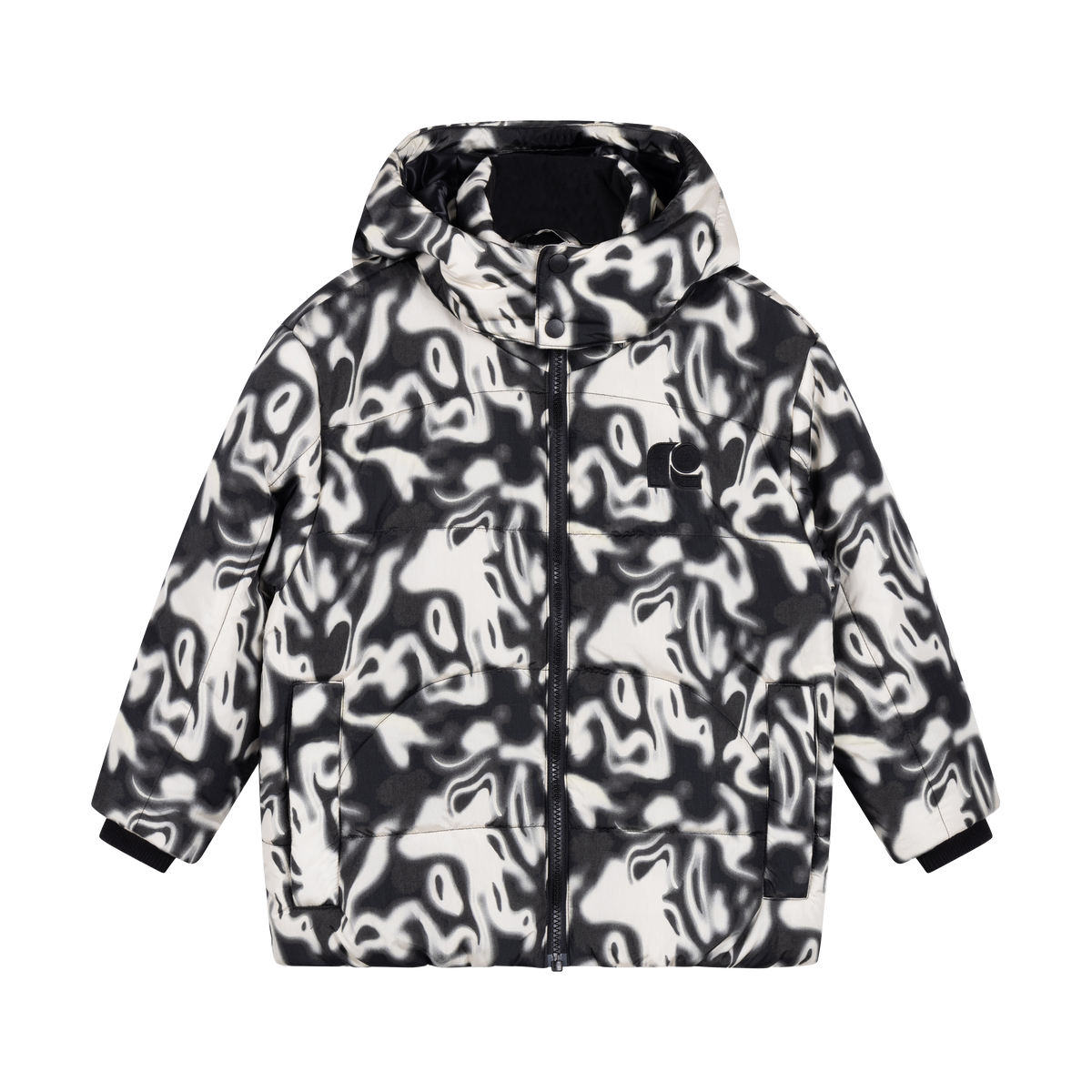 hooded puffer - liquid marble