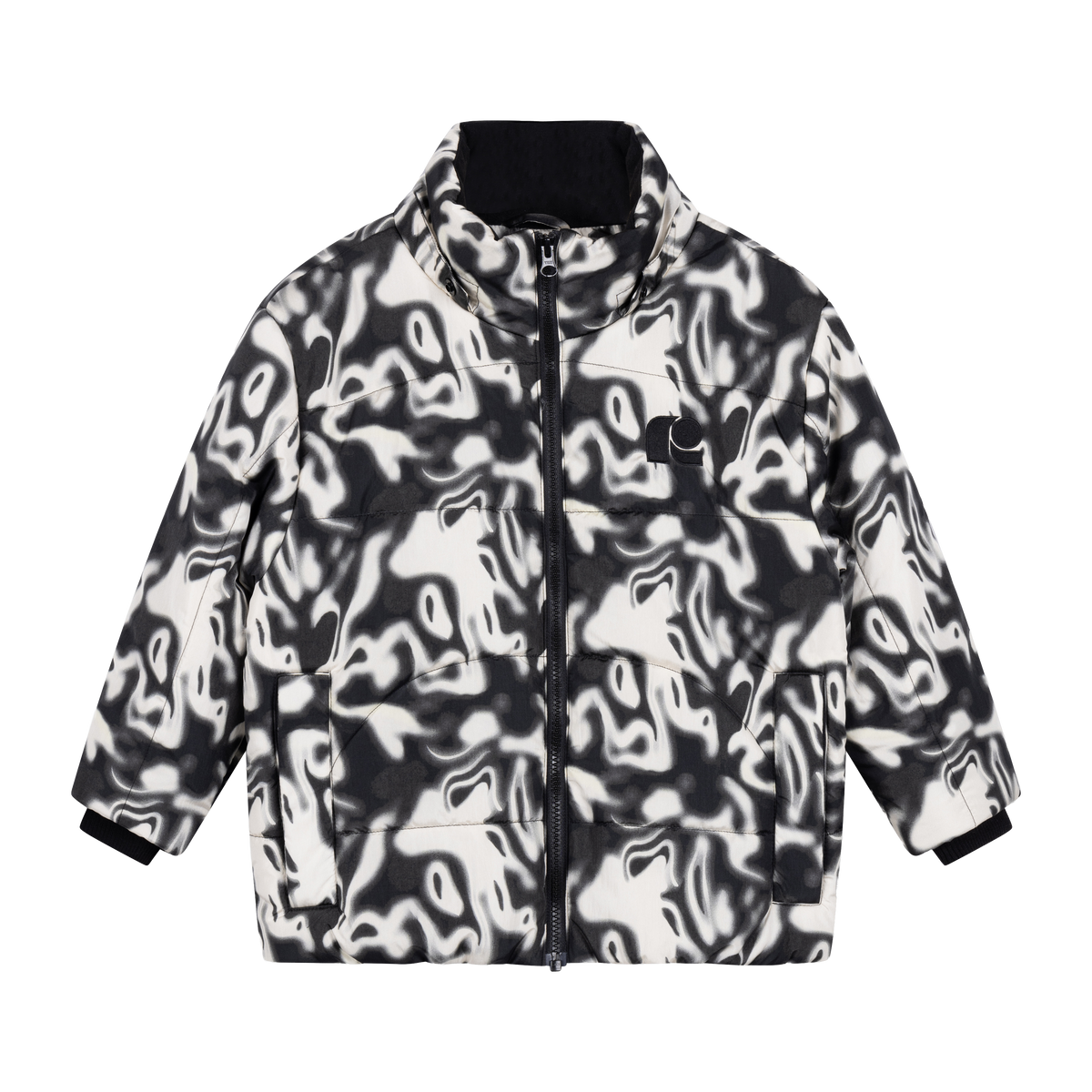 hooded puffer - liquid marble