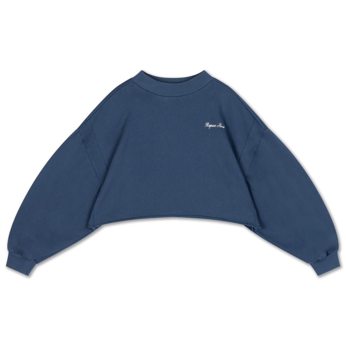 crop heart sweater - deep sea blue