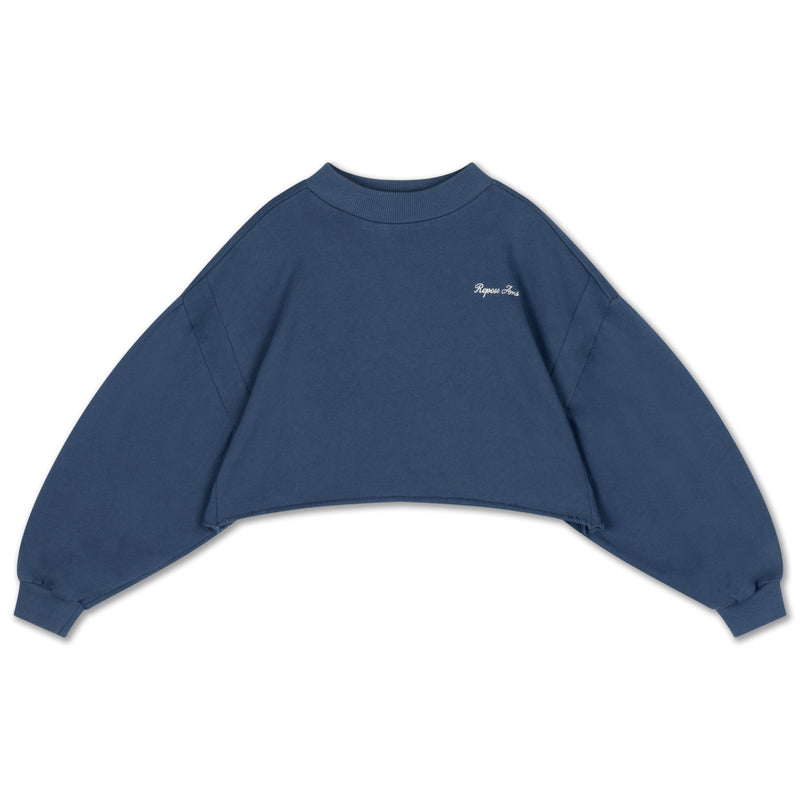 crop heart sweater - deep sea blue