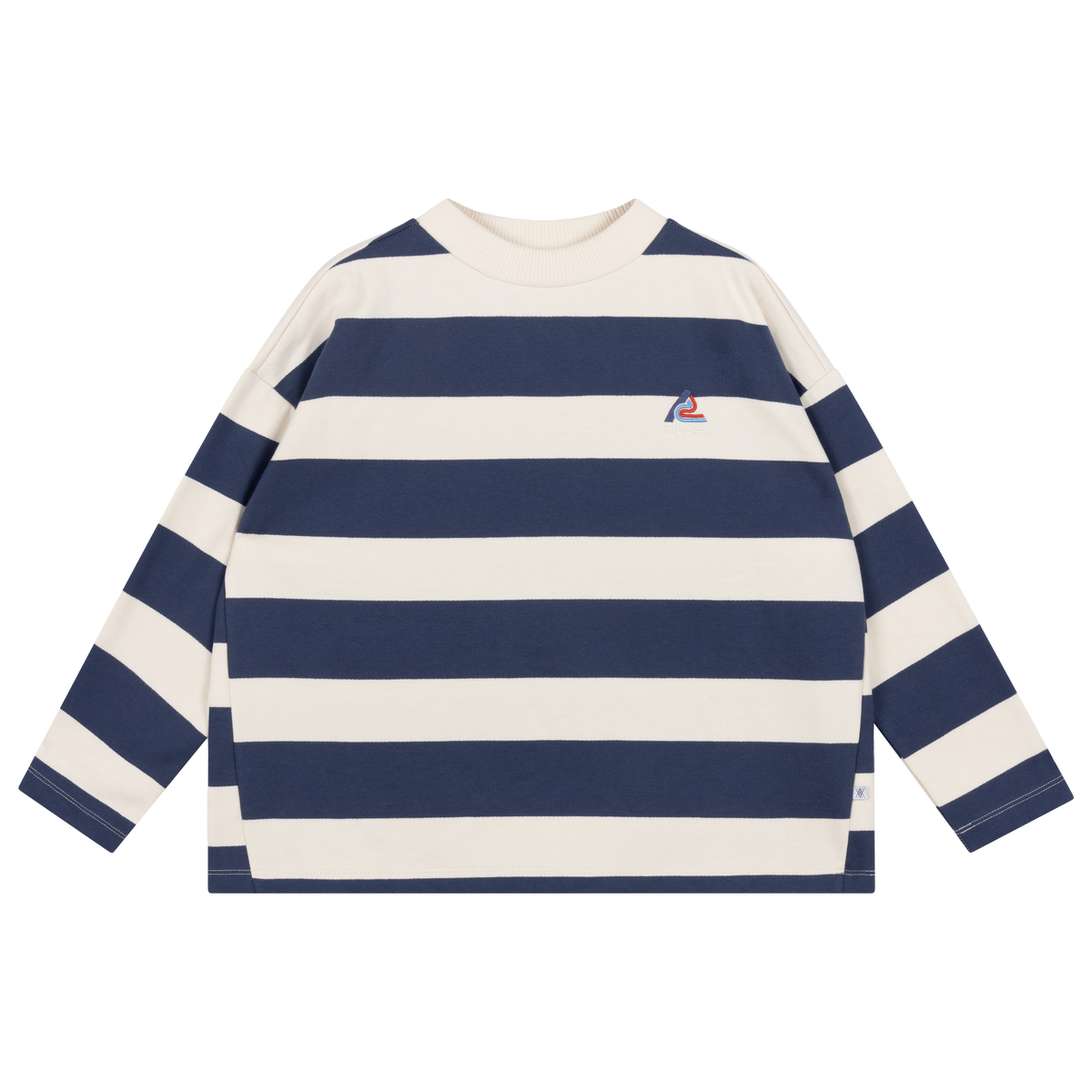boxy sweater - eclipse blue block stripe