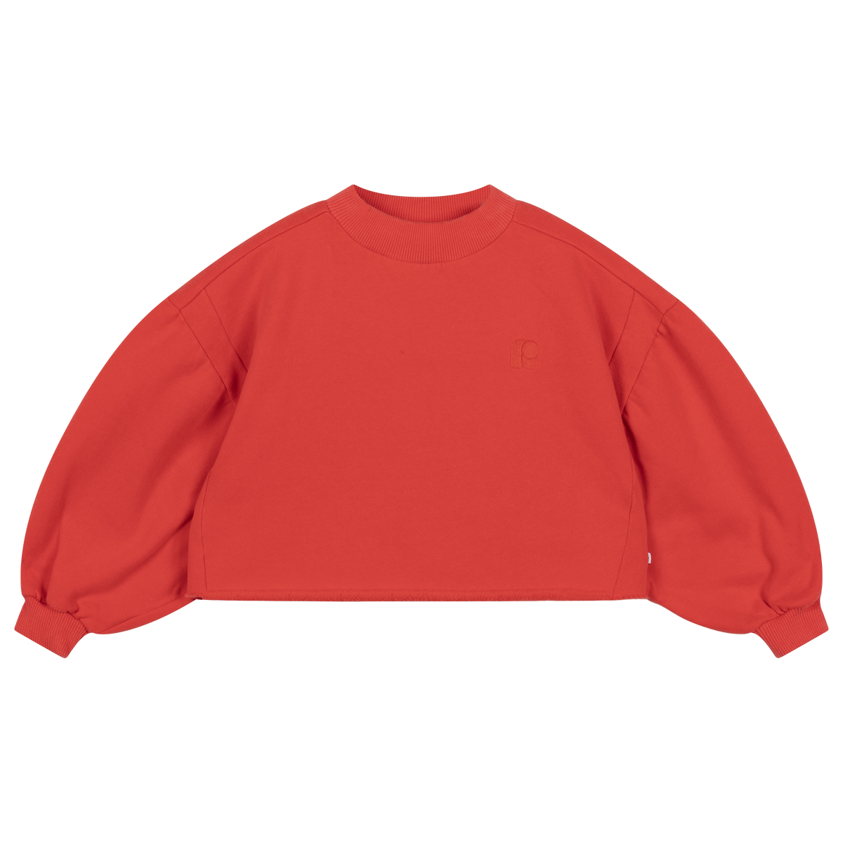 crop heart sweater - firecracker red