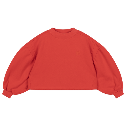 crop heart sweater - firecracker red