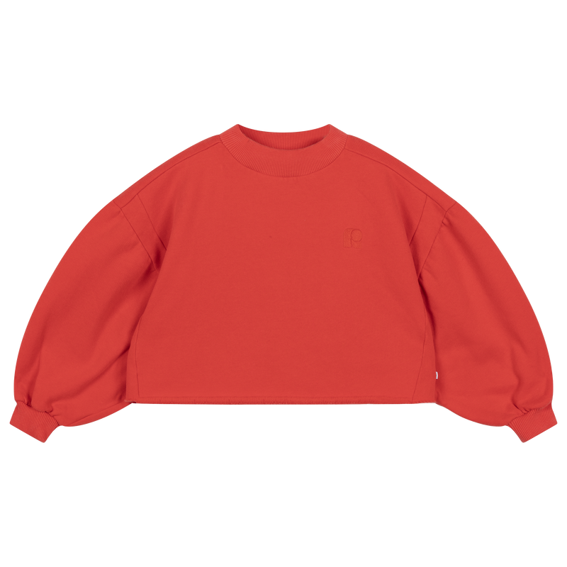 crop heart sweater - firecracker red