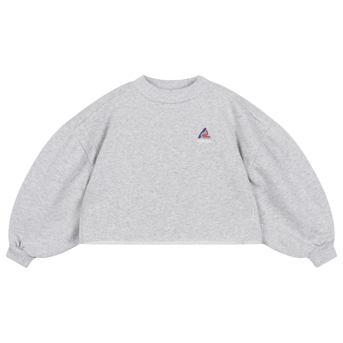 crop heart sweater - light mixed grey