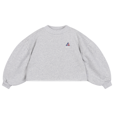 crop heart sweater - light mixed grey