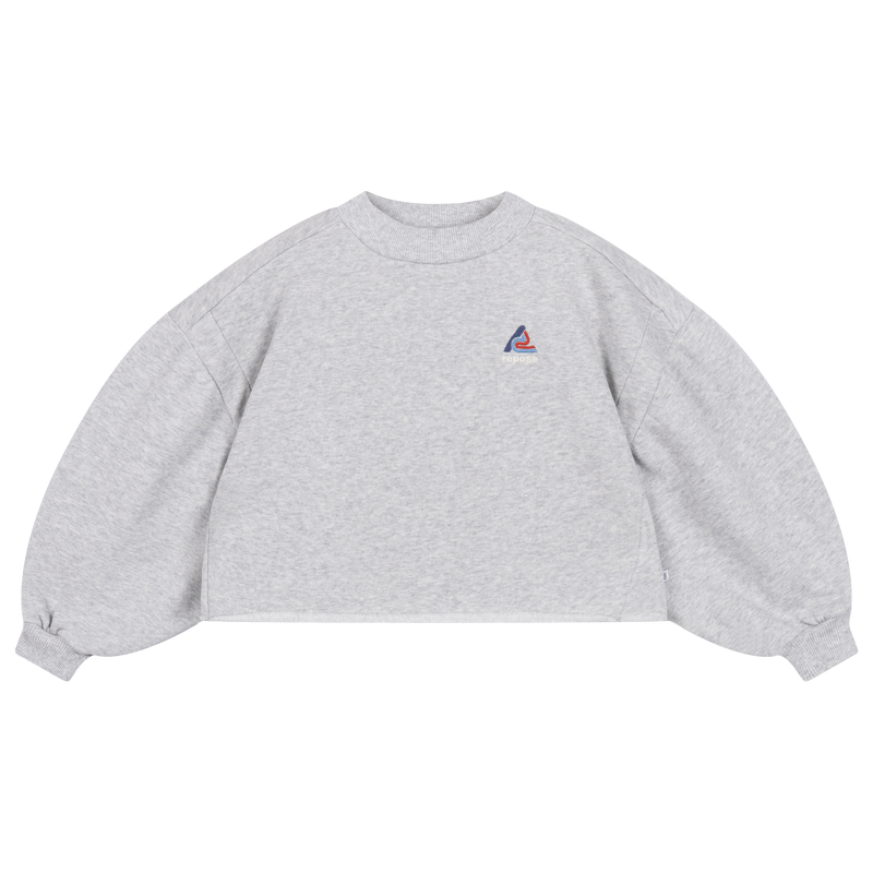 crop heart sweater - light mixed grey