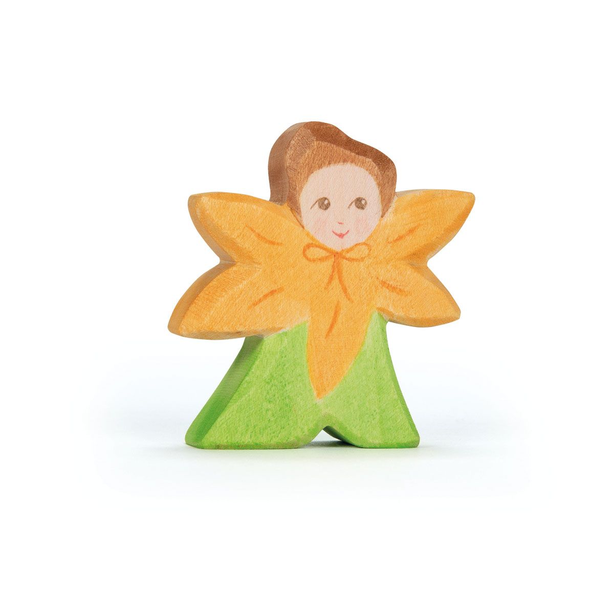 Handcrafted wooden Flower Child Calendula figurine – Ostheimer seasonal flower toy for decoration and imaginative play