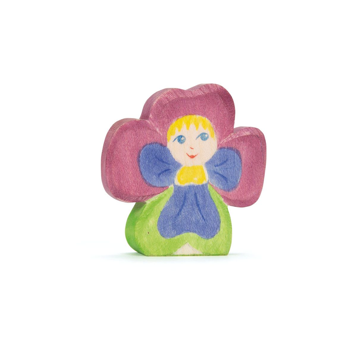 Handcrafted wooden Flower Child Pansy figurine – Ostheimer seasonal flower child toy for decoration and imaginative play