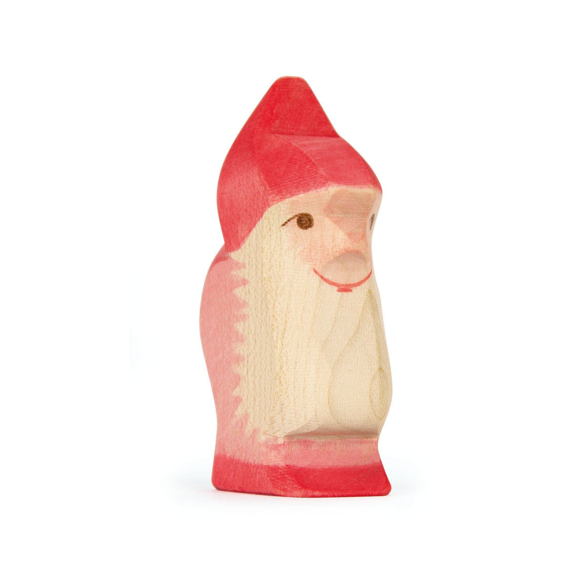 Handcrafted wooden red dwarf by Ostheimer, perfect for fairy tale-inspired play and creative storytelling