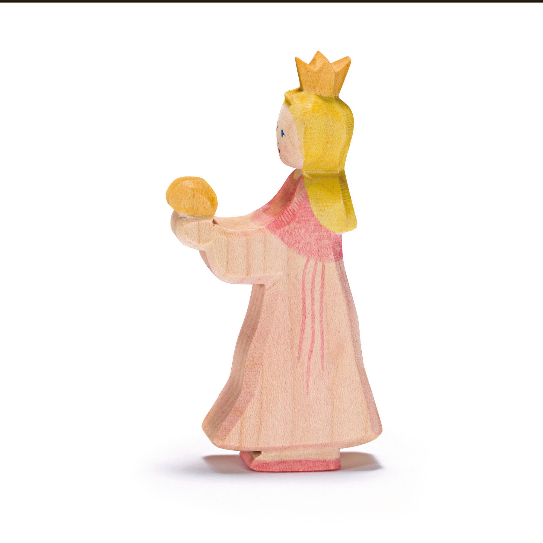 Handmade wooden toy princess for Frog King – Ostheimer fairy tale figurine