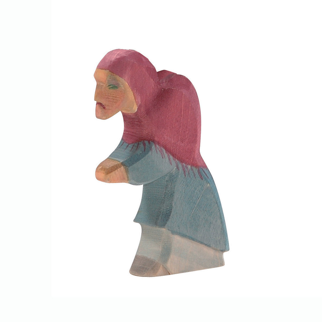 Ostheimer handcrafted wooden witch figure with a detailed design, perfect for fairy tale storytelling and imaginative play. Sustainably crafted with non-toxic paints.