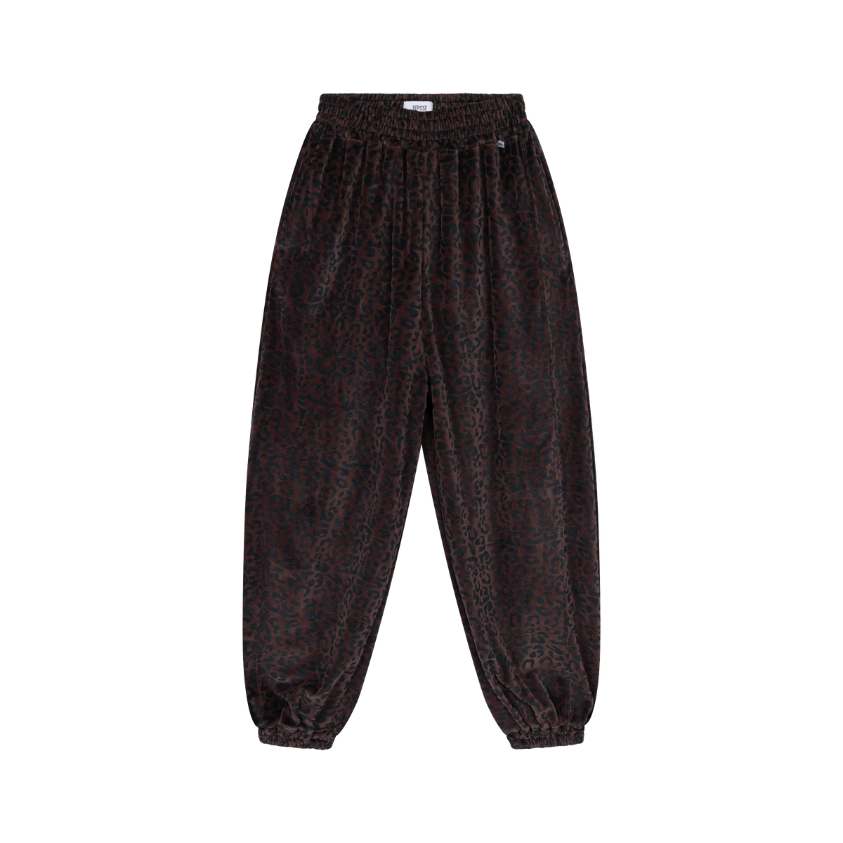 loose fit sweatpants - chocolate leopard