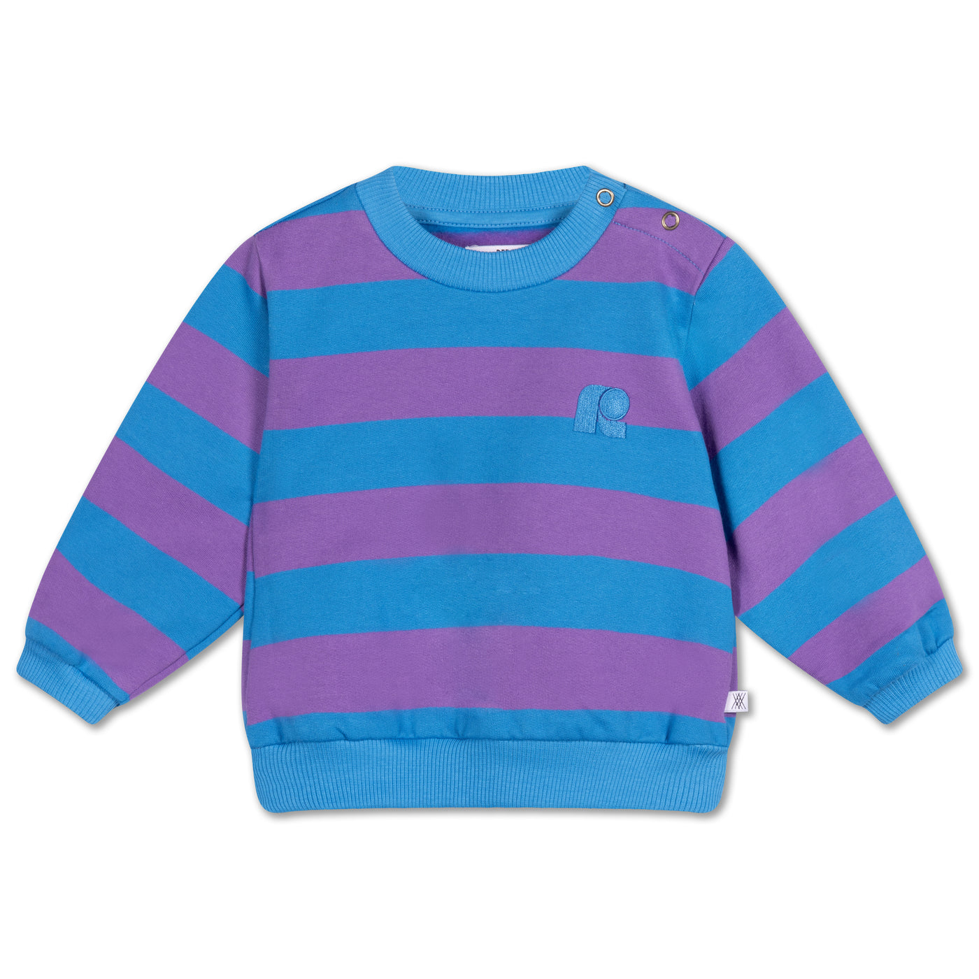Cozy drop shoulder sweater - Cool pool violet block stripe