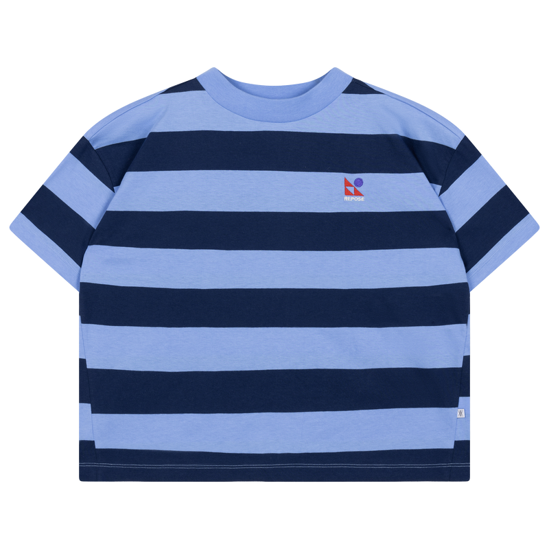 boxy tee - horizon dark eclipse block stripe