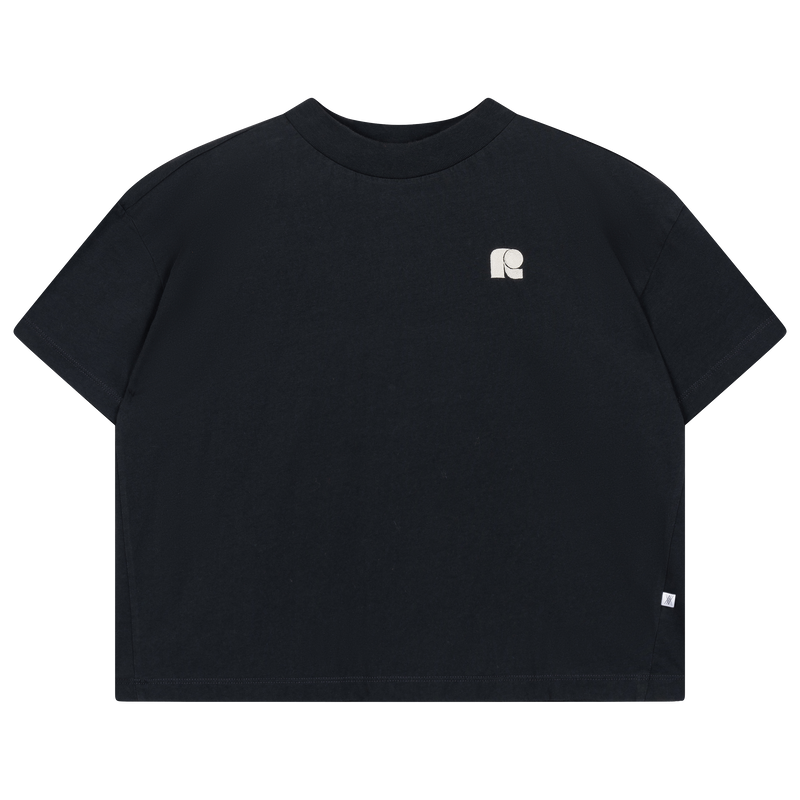 boxy tee - moonless night black
