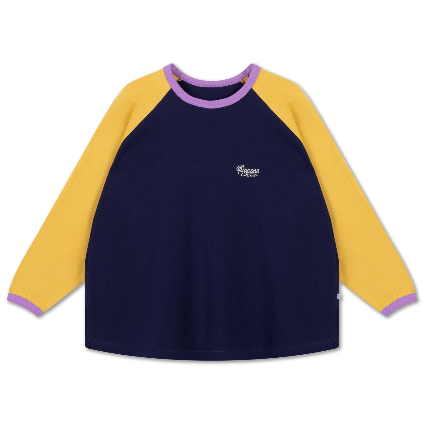 raglan jersey long sleeve - golden navy color block