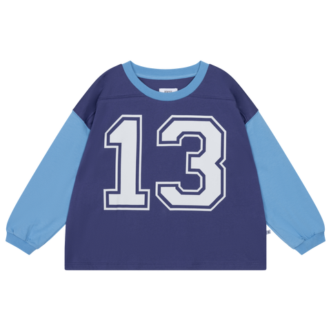 sporty jersey tee - eclipse blue colour block