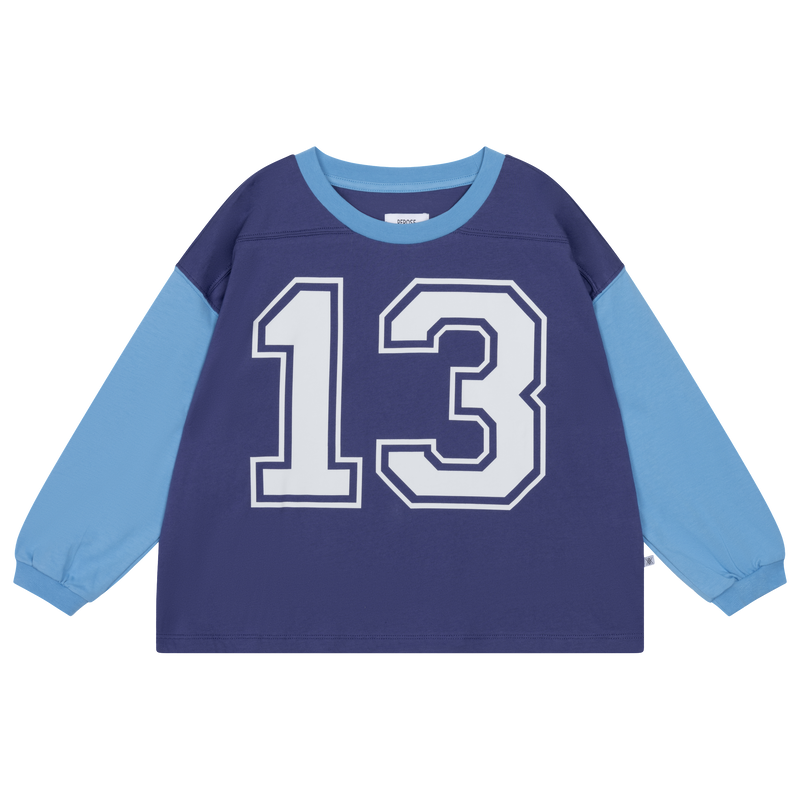 sporty jersey tee - eclipse blue colour block