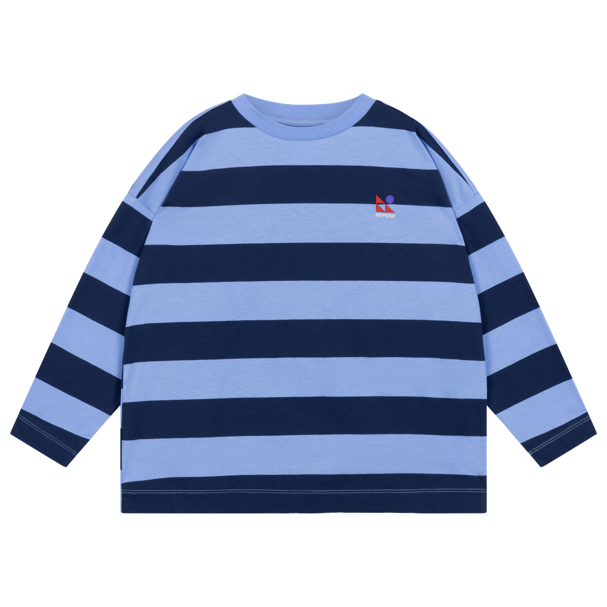 wide cut long tee - horizon dark eclipse block stripe
