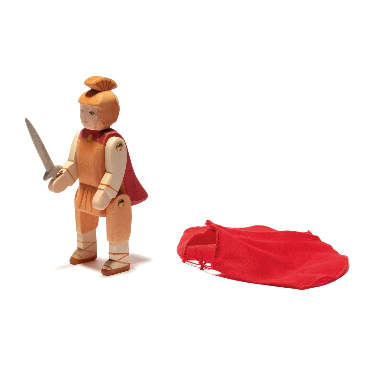 Ostheimer handcrafted wooden figure of St. Martin, the compassionate knight, inspiring storytelling about generosity and empathy. Made with sustainable, non-toxic materials.