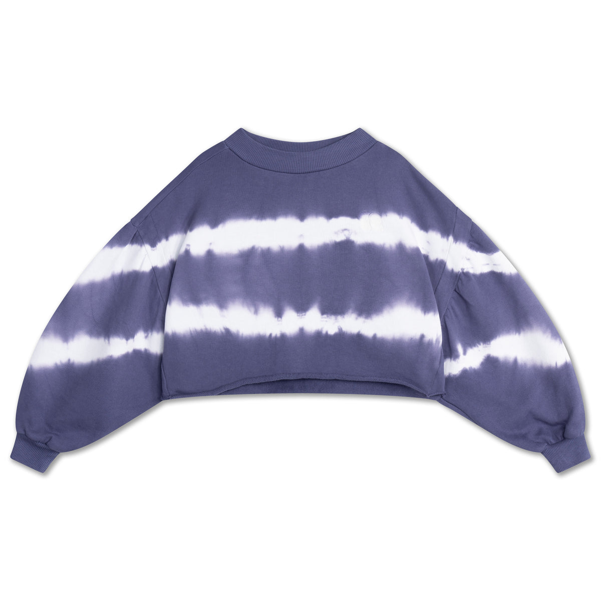crop heart sweater - night shade blue tie dye