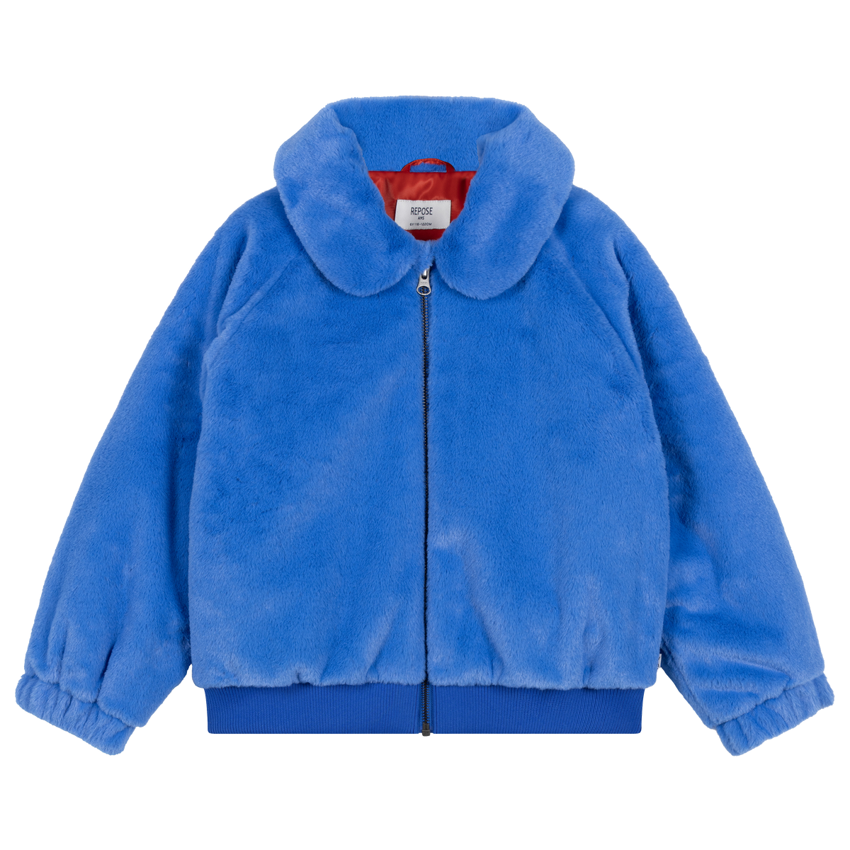 faux fur bomber coat - magic blue
