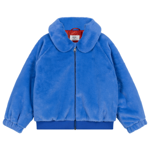 faux fur bomber coat - magic blue