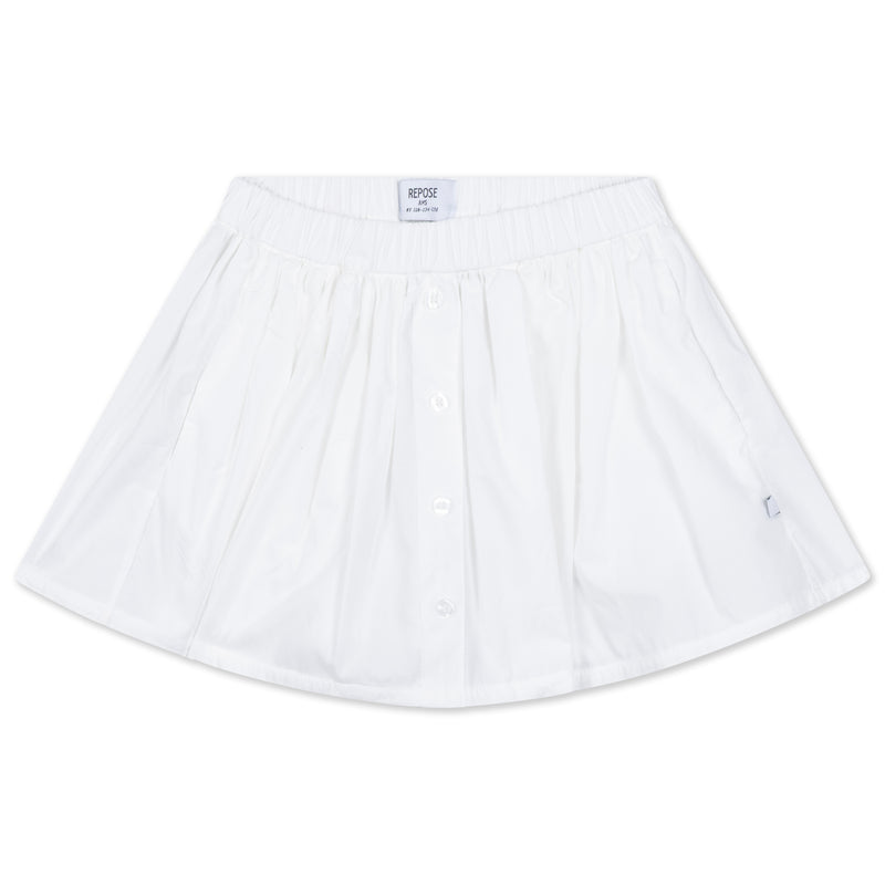 button down skirt - crips white
